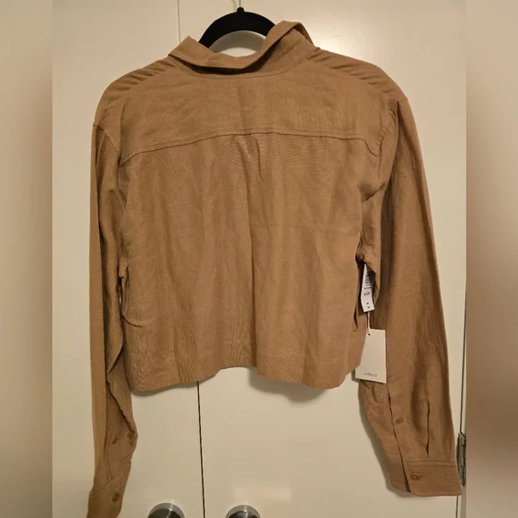 Wilfred Rose/Tan Cropped Button-Up Shirt - Picture 2 of 3